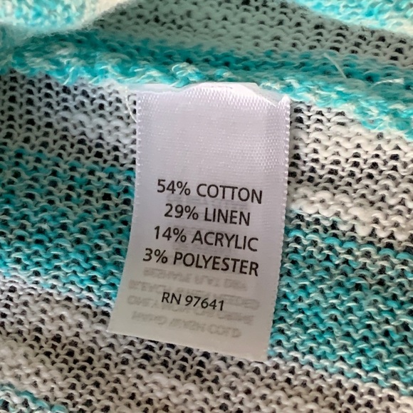 NWOT J. Jill Linen Blend Lightweight Striped Beachy Tunic Sweater L - Picture 13 of 14